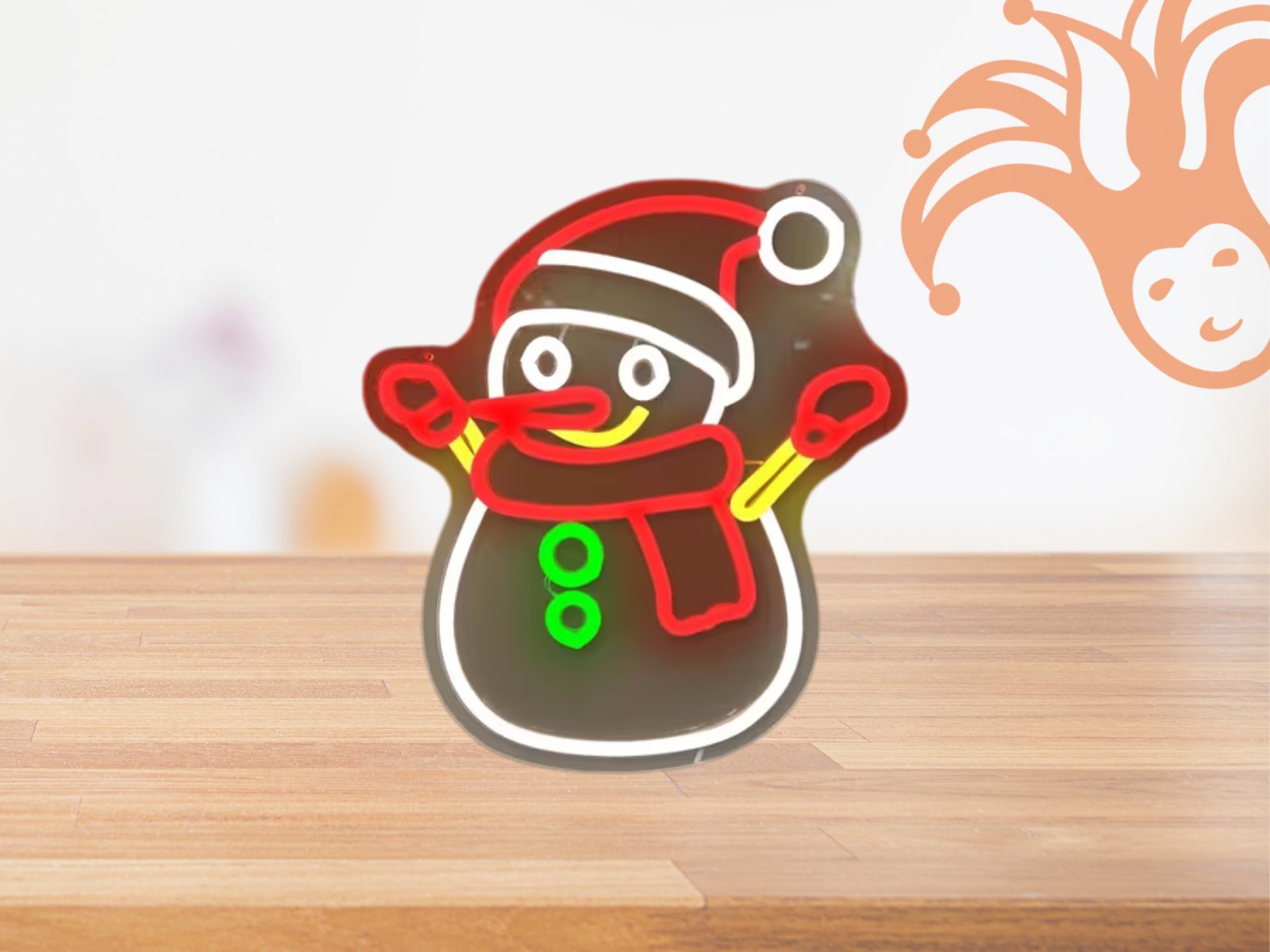 Kerst Neon Lamp Sneeuwpop